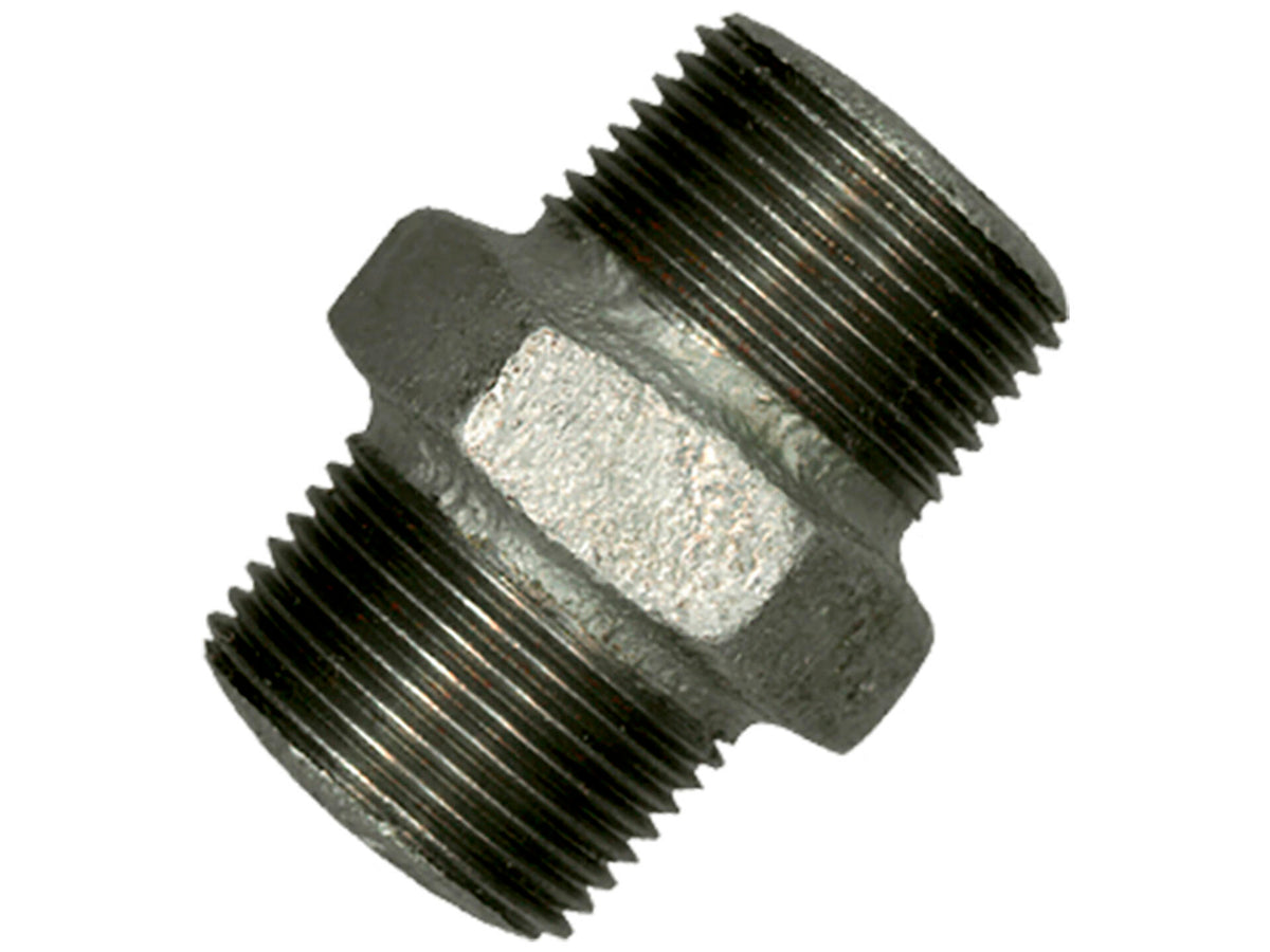 Saninstal dubbele nippel MM 3/8" galva