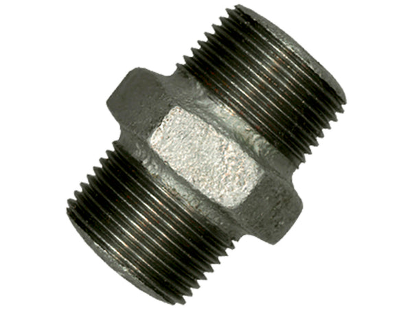 Saninstal dubbele nippel MM 3/8" galva