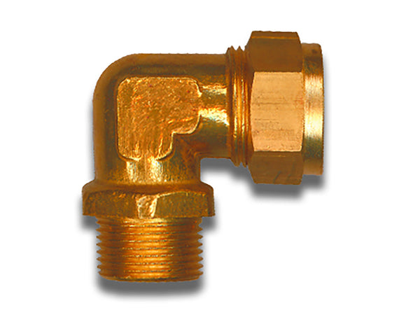 Saninstal Knie knelkoppeling M 3/8" x 10mm messing