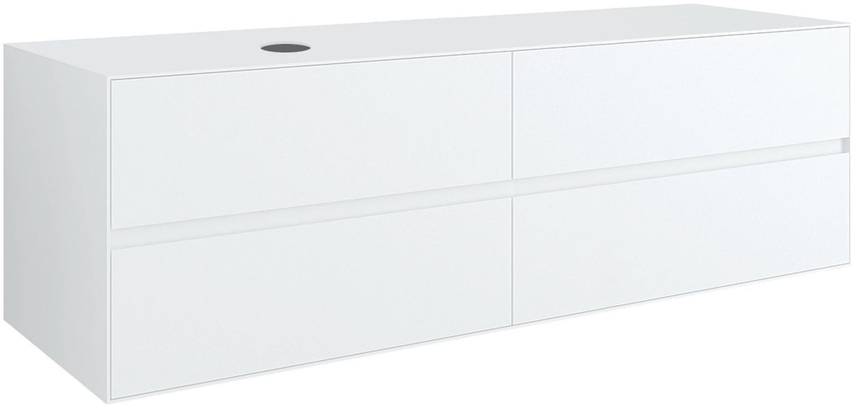 ONDERBOUW 4LADES+TABLET VOOR OPBOUWLAVABO LINKS TENSO 160CM ZONDER KRAANGAT WIT