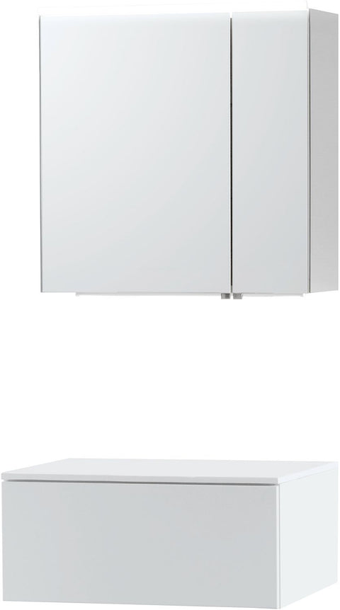 Meubel puro Solo wit 70 1 lade Solid opbouw spiegelkast