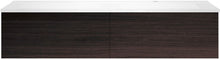 SOUS MEUBLE COFFEE 2 TIROIRS 140 CHENE DECOR MOKKA+LAVABO DROITE BLANC MAT