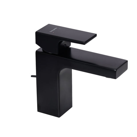 Hansgrohe Vernis Shape 100 eenhendel wastafelmengkraan mat zwart met geïsoleerde waterloop en trekwaste