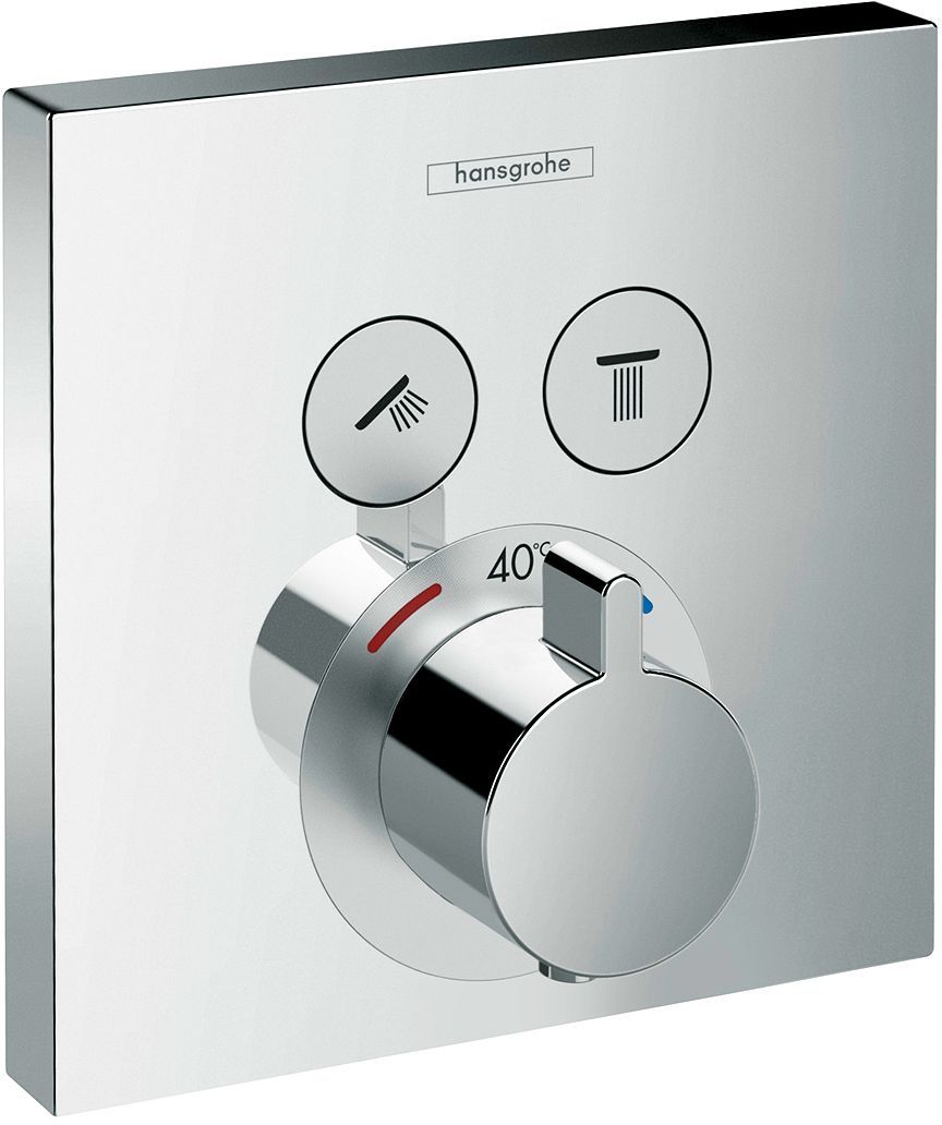 Afwerkset THERMOSTAAT+2 stopkranen ShowerSelect Hansgrohe chroom