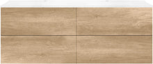 Onderbouw COFFEE 4 lades 160 duo eiken Decor kasjmier +dubbele wastafel mat wit