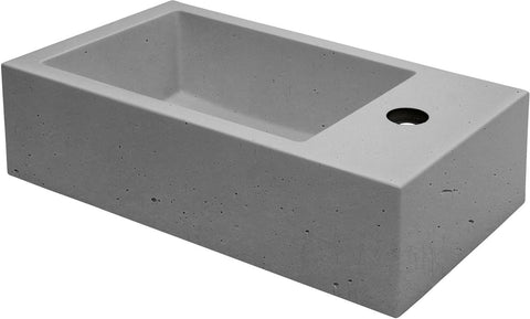 Handenwasser briq 40-22CM +kraangat rechts beton inclusief bevestiging, badkamermeubelen — SKU DESCO-162111