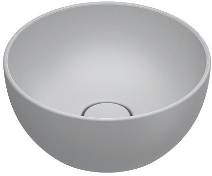 Opbouwlavabo sfera catalano cataglaze+ diameter 32 H14 zonder overloop cemento satinato