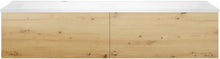 SOUS MEUBLE COFFEE 2 TIROIRS 140 CHENE DECOR URBAN+LAVABO GAUCHE BLANC MAT