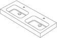 Tablet puro 120CM 2 lavabo Solid mat wit