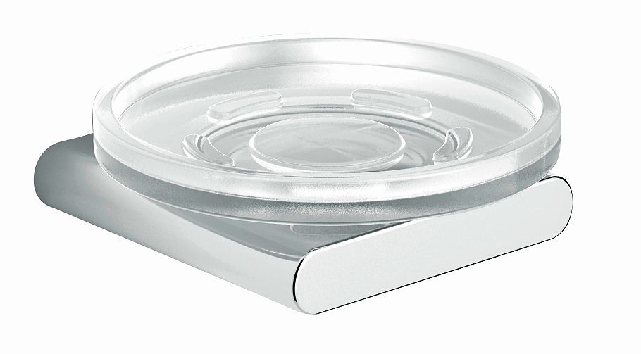 Zeepschaal + houder hold s(oft) chroom/mat glas, verwerkingsartikelen — SKU DESCO-156883
