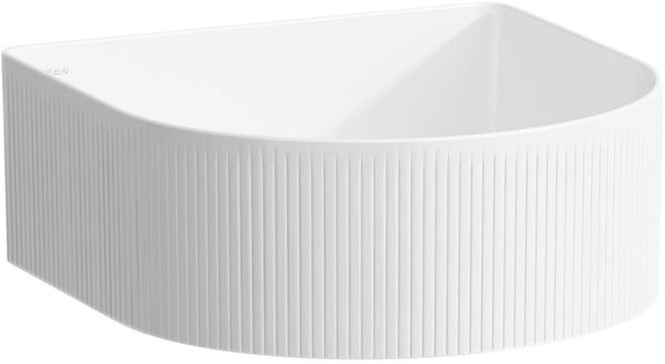 Opbouw lavabo sonar relief laufen 41X36,5 zonder kraangat/overloop Clean coat wit