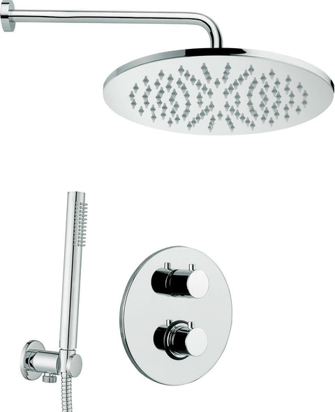 Inbouwdouchethermostaat combinatie + hoofddouche+handdouche paffoni inox