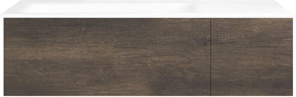 ONDERBOUW COFFEE 2 LADES 110 KASTANJE DECOR TRUFFEL +WASTAFEL LINKS PORSELEIN ZONDER KRAANGAT WIT