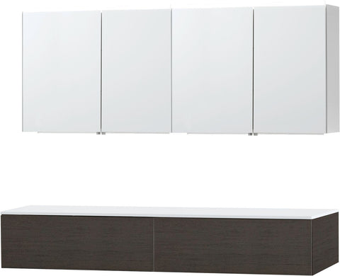 Meubel puro duo wenge 180 1 lade Solid opbouw spiegelkast