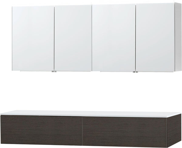 Meubel puro duo wenge 180 1 lade Solid opbouw spiegelkast
