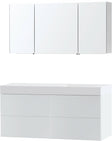 MEUBLE PURO SOLO BLANC ASYMETRIQUE 140 DROITE SOLID PURO ARMOIRE TOILETTE