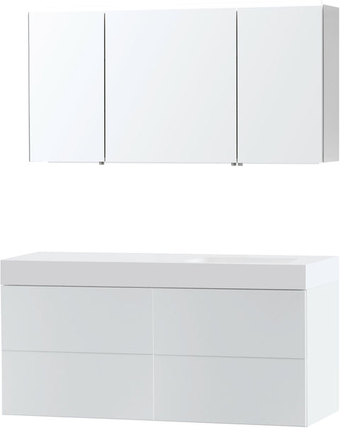 Meubel puro solo wit asymmetrisch 140 rechts solid puro spiegelkast, badkamermeubelen — SKU DESCO-702461