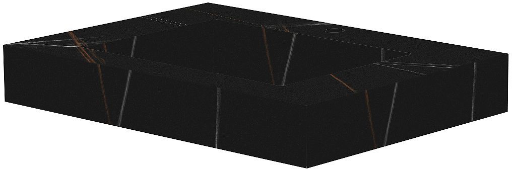 TABLET KERAMISCH MARMER PURO LAVABO S B70 H10 1KRAANGAT BAMBOO BLACK