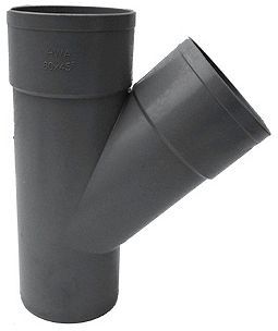 PVC T Donkergrijs rwa rond 45° 100MM