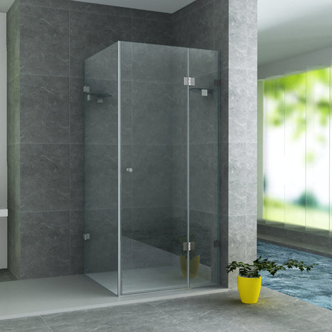 BELVIT Douchecabine met zwenkbaar zijdeel 8 mm ESG glas met nanocoating 90x90x195 cm - Helder glas, douchecabines — SKU MB-19436-22963, EAN 5404029122500
