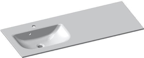 TABLET FORM/ALANO 120CM 1 LAVABO LINKS KUNSTMARMER WIT