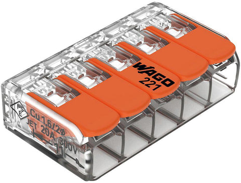 Wago klem 5X0,2-4MM² per set 25ST