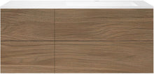 ONDERBOUW COFFEE 4 LADES 140 EIK  CARAMEL+WASTAFEL RECHTS KUNSTMARMER WIT