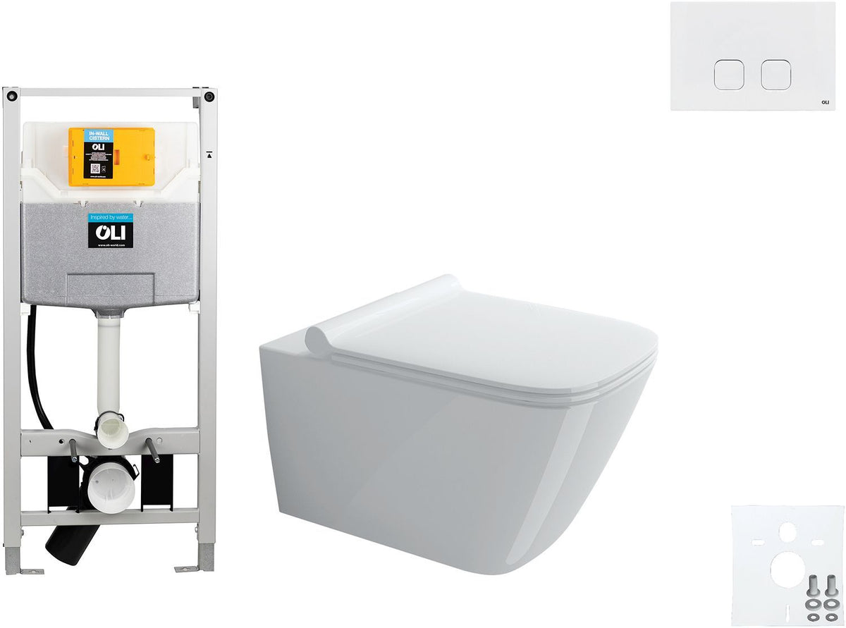 WALLFIX OLI HANGWC CATALANO GREEN SLIM SEAT SOFT-CLOSE + LIFT-OFF + VERBORGEN BEVESTIGING + RIMLESS + SILENTECH + CATAGLAZE+ PLAIN W