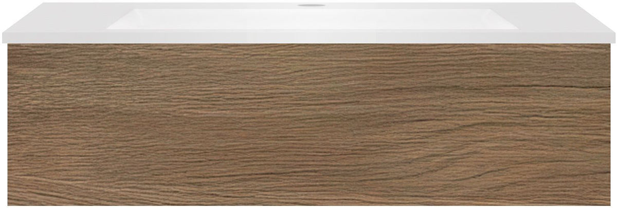 Onderbouw COFFEE 1 lade 100NOTELAAR Decor fluweel+wastafel kunstmarmer wit