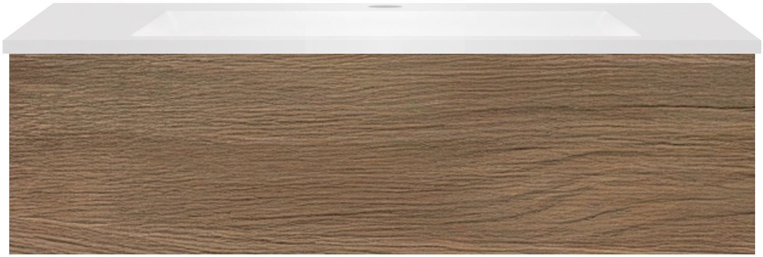 Onderbouw COFFEE 1 lade 100NOTELAAR Decor fluweel+wastafel kunstmarmer wit