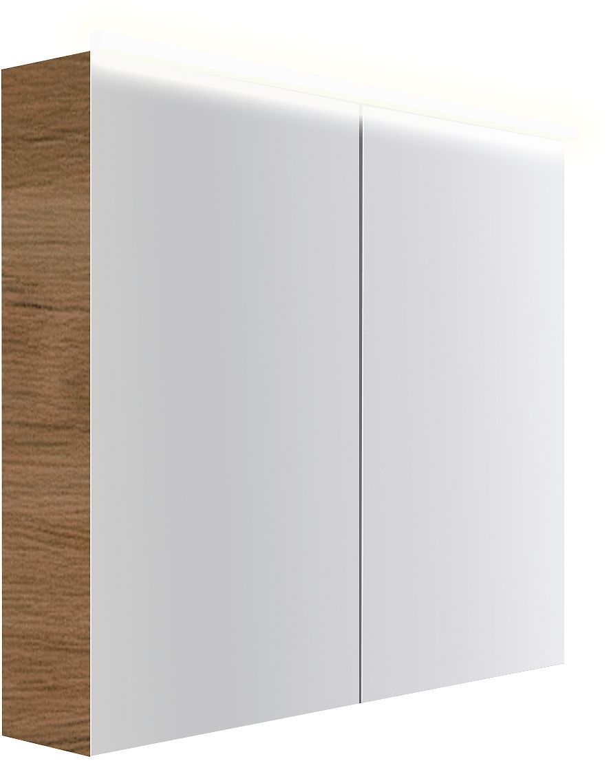 Spiegelkast COFFEE 2 deuren 900MM 4250K eik Decor caramel, badkamermeubelen — SKU DESCO-193064