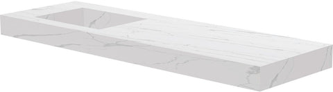 TABLET KERAMISCH MARMER PURO LAVABO S LINKS B160 H10 ZONDER KRAANGAT WHITE CALACATTA