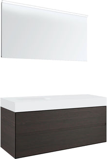 MEUBLE 2 TIROIRS POUR TABLET PURO 1 LAVABO GAUCHE TENSO 90CM WENGE AVEC MIROIR