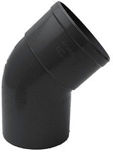 PVC elleboog Donkergrijs rwa rond 45° 100MM