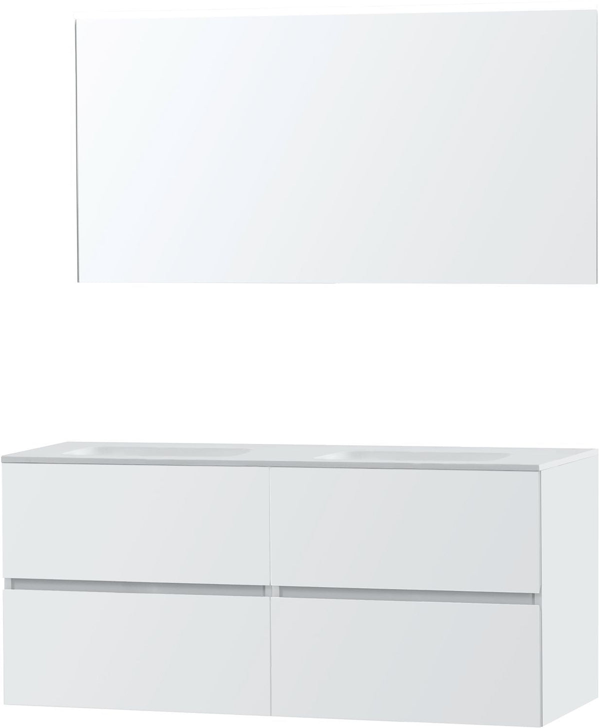 Meubel Molto poederwit 140 Solid spiegel