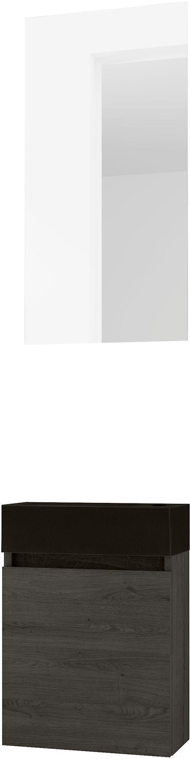 Handenwasser form mini lava/ 1 deur/ spiegel graphit eik