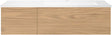 SOUS MEUBLE COFFEE 2 TIROIRS 120 CHENE CLASSIQUE +LAVABO DROITE EN MARBRE SYNTHETIQUE BLANC
