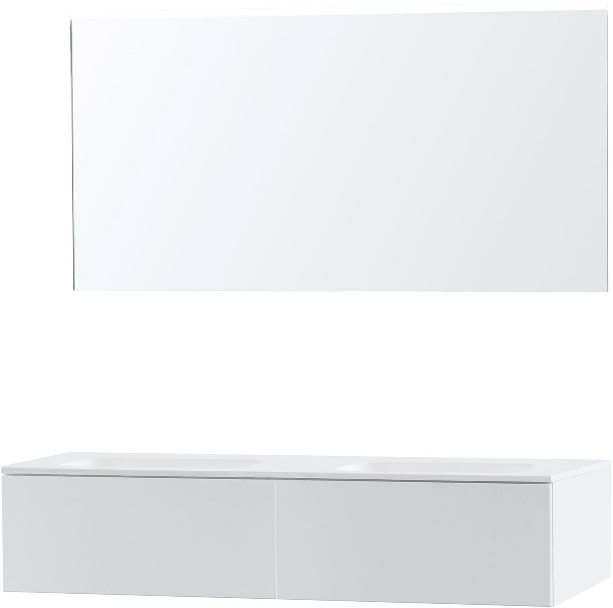 Meubel puro duo wit 140 1 lade Solid Molto spiegel