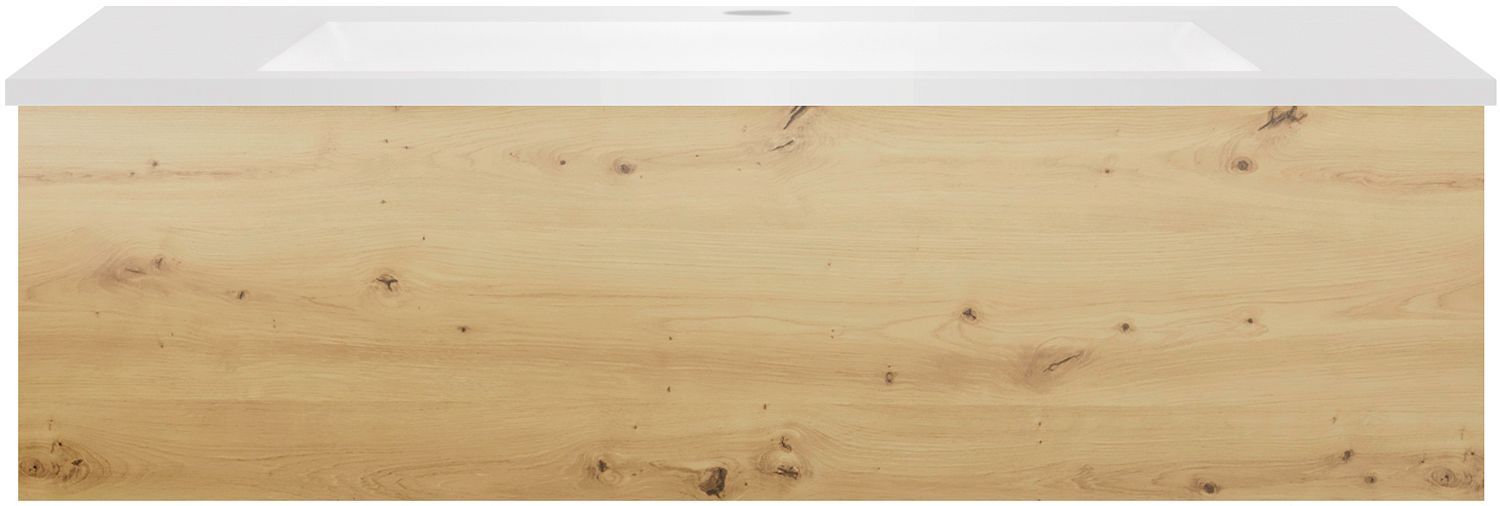 Onderbouw COFFEE 1 lade 100EIKEN Decor urban+wastafel kunstmarmer mat wit