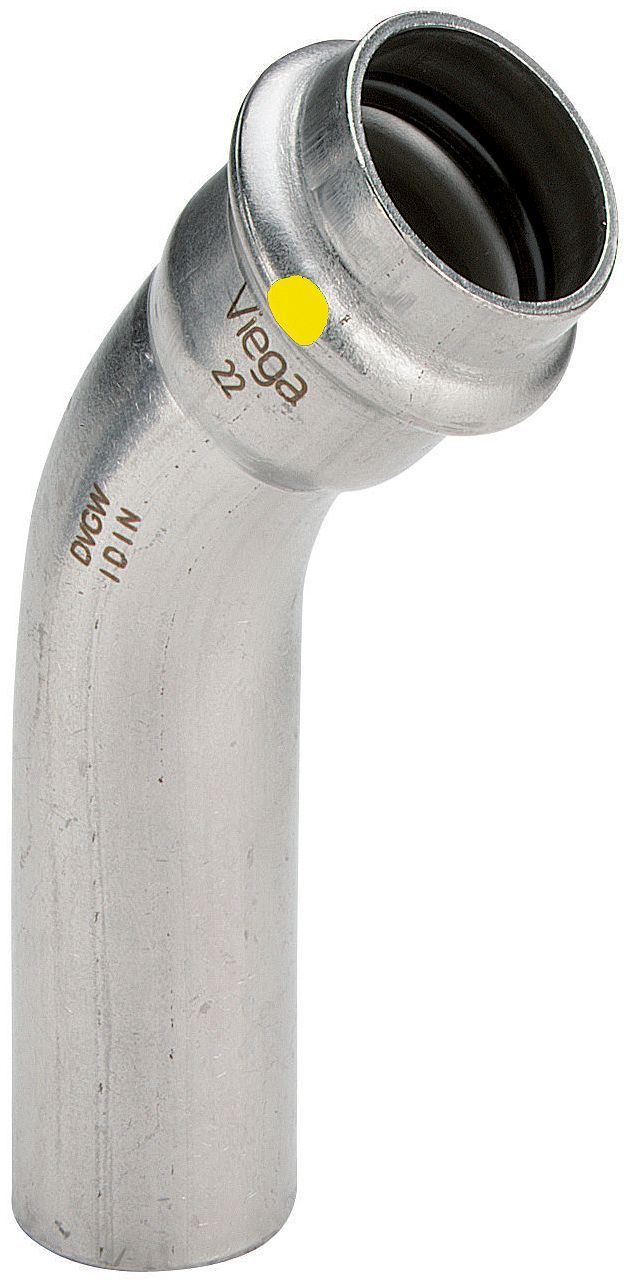Elleboog 45°MF 35MM sanpress inox gas Viega