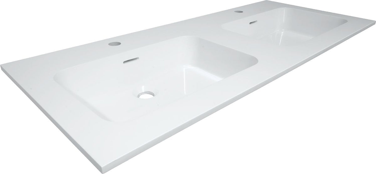 Tablet combo/molto/puro 120X50CM 2 lavabo kunstmarmer wit