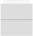 ONDERBOUW COFFEE 2 LADES 60 VELOUR GRIJS MAT+WASTAFEL PORSELEIN WIT