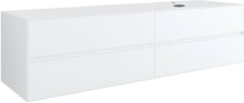 SOUS MEUBLE 4 TIROIRS+ TABLET POUR LAVABO A POSER DROITE TENSO 180CM +TROU ROBINET BLANC
