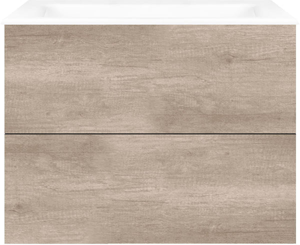 SOUS MEUBLE COFFEE 2 TIROIRS 80 CHENE DECOR FLANELLE +LAVABO PORCELAINE SANS TROU ROBINET BLANC