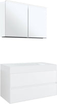 Meubel 2LADES voor tablet puro centrale lavabo tenso 90CM wit met spiegelkast