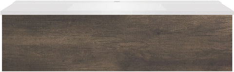 Onderbouw COFFEE 1 lade 120 kastanje Decor truffel+wastafel mat wit