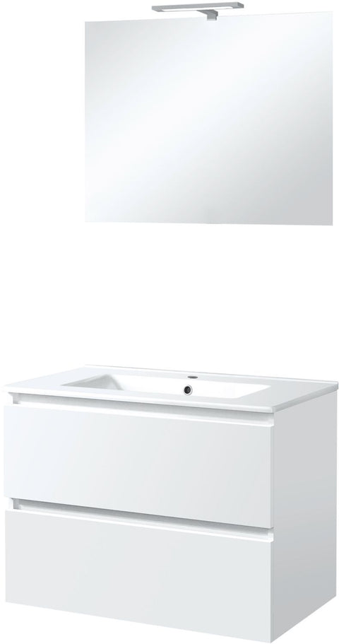 MEUBEL ICE SOLO SPIEGEL MET VERLICHTING 80CM WIT GLANS