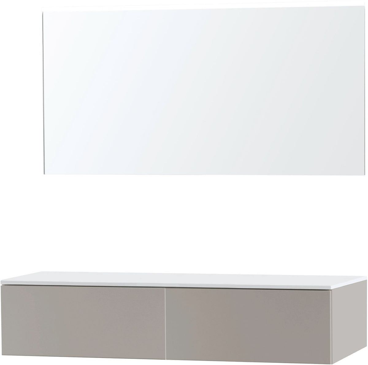MEUBEL PURO DUO GRIJS 140 1 LADE SOLID OPBOUW SPIEGEL