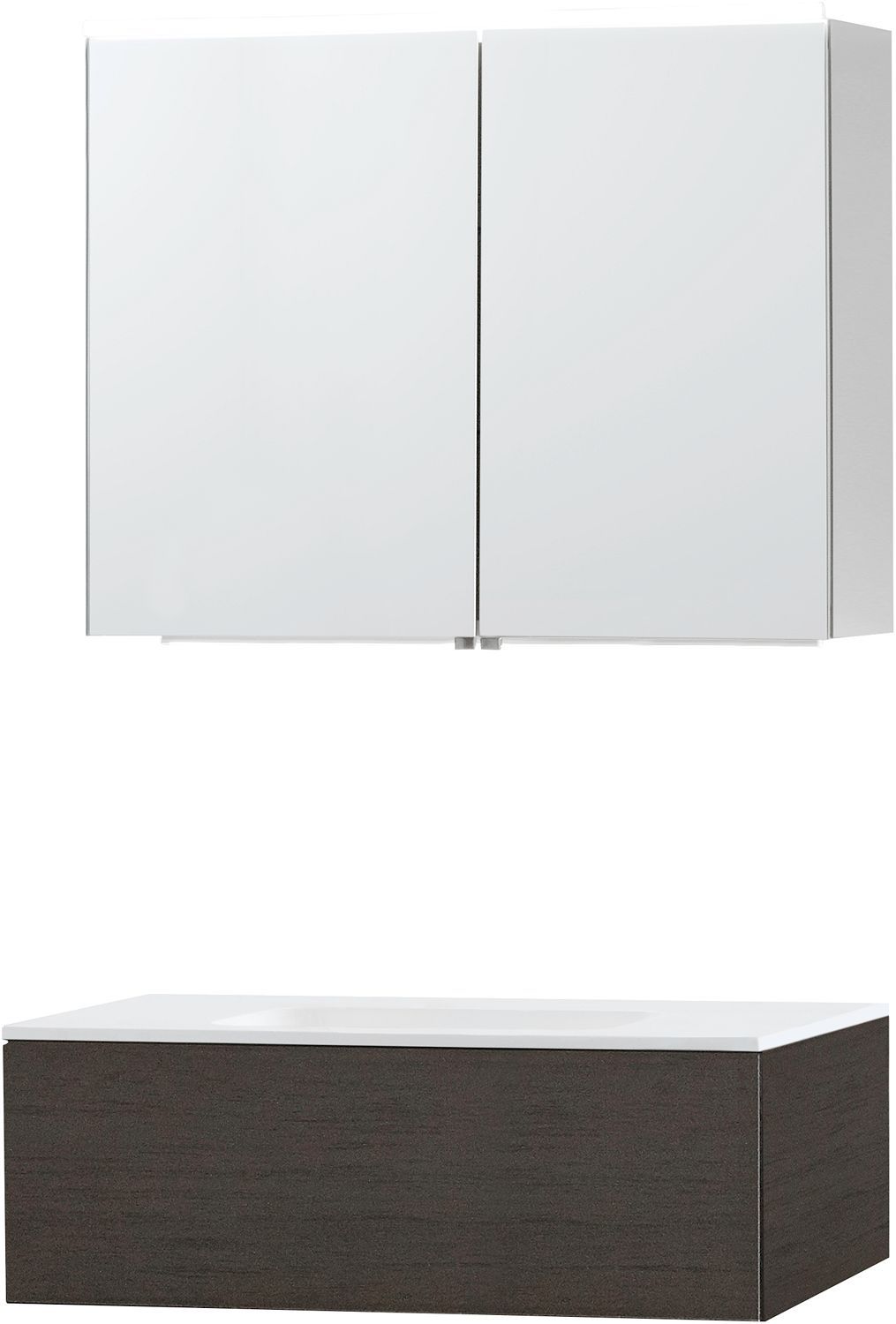 Meubel puro Solo wenge 90 1 lade Solid Molto spiegelkast