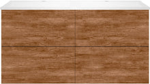 Onderbouw COFFEE 4 lades 120 duo teakhout Decor kaneel +dubbele wastafel wit